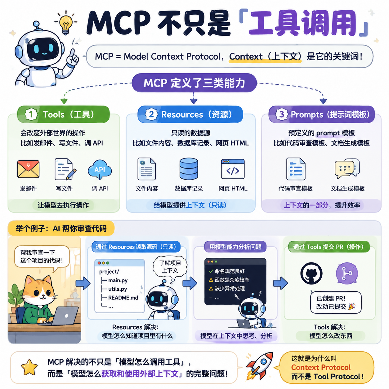 MCP 的 Tools、Resources 和 Prompts 三类能力
